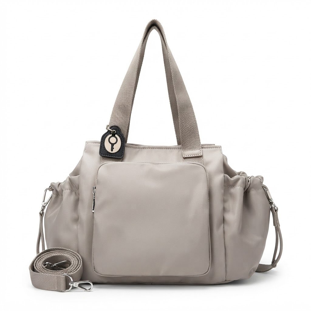 Elyzore Casual Nylon Shoulder Handbag in Cool Grey for Women